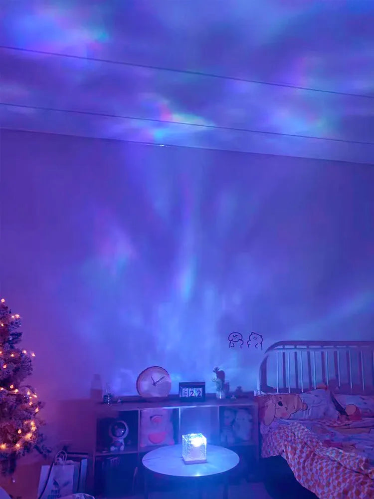 Crystal Lamp Water Ripple Projector Night Light Decoration